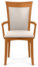 Copeland Morgan Upholstered Armchair, Natural Cherry, White Leather