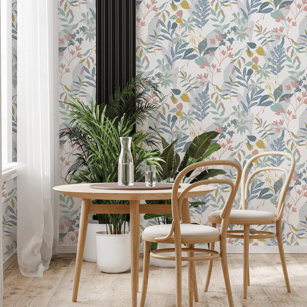 Transform Inky Leaf Indigo Peel and Stick Wallpaper