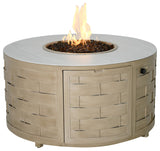 Biscayne 42" Round Coffee Table With Firepit