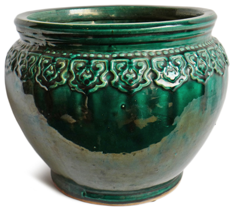 Consigned Green Vietnam Ceramic Pot