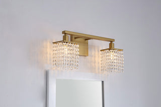 Elegant Lighting LD7008 Phineas 2 Light 18"W Bathroom Vanity - Brass