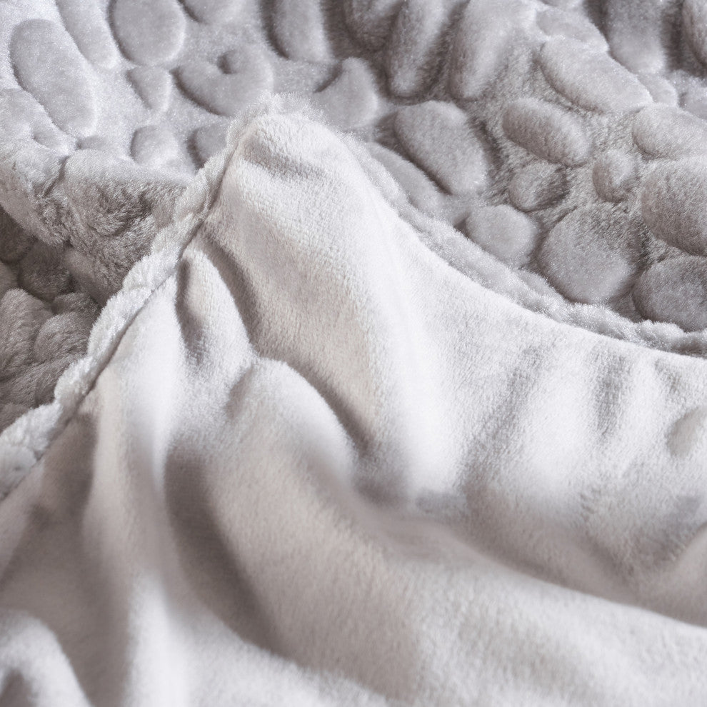 Laraine  Pebble Pattern Faux Fur Throw Blanket