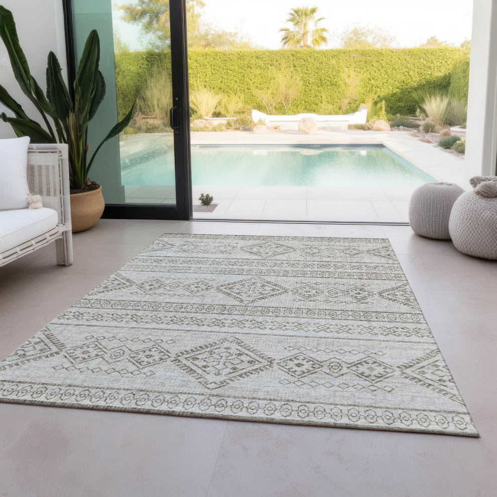 Indoor/Outdoor Sedona SN14 Putty Machine Washable 8' x 10' Rug