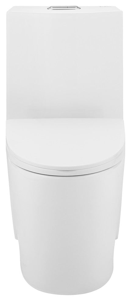 St. Tropez Elongated Toilet, Dual Vortex Flush, Glossy White