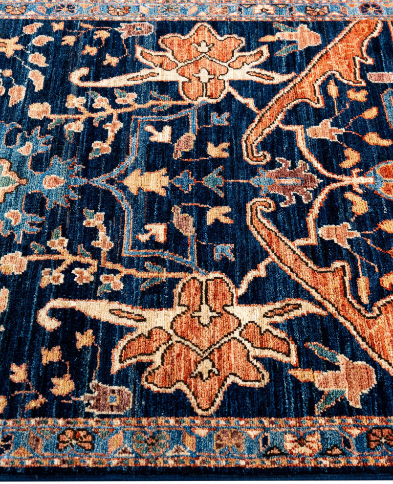 Serapi One-of-a-Kind Hand-Knotted Area Rug Blue, 3'1" x 4'10"