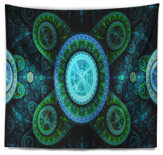 Bright Blue Psychedelic Relaxing Art Abstract Wall Tapestry, 60"x50"