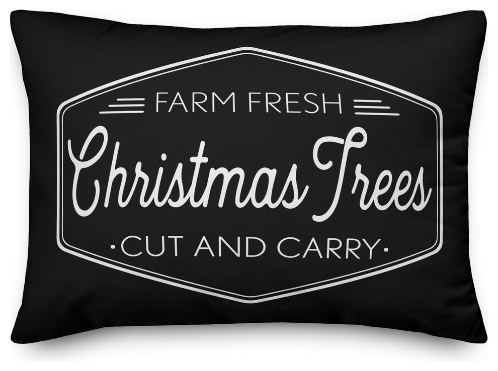 Farm Fresh Christmas Trees 14"x20" Throw Pillow