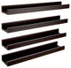 Kiera Grace Edge Floating Photo Frame Shelf Espresso, 23" by 4", Set of 4