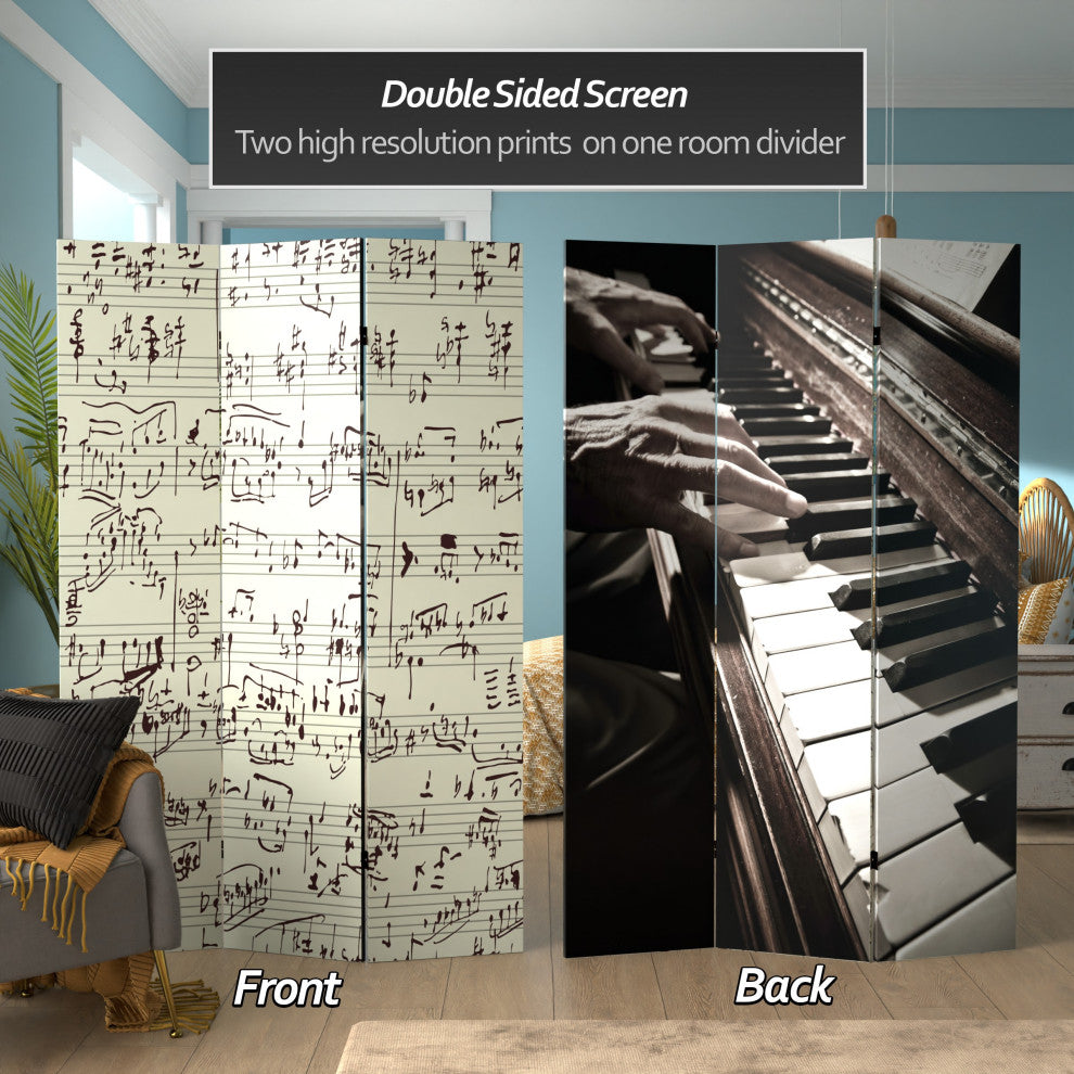 6' Tall Double Sided Music Canvas Room Divider