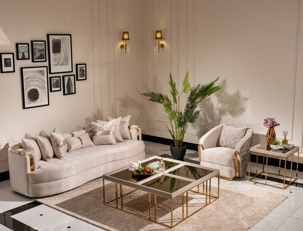 Carmela Accent Chair Almond/Gold