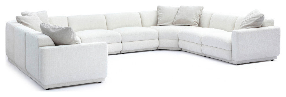 Perry Cream Chenille Modular Large U-Sectional
