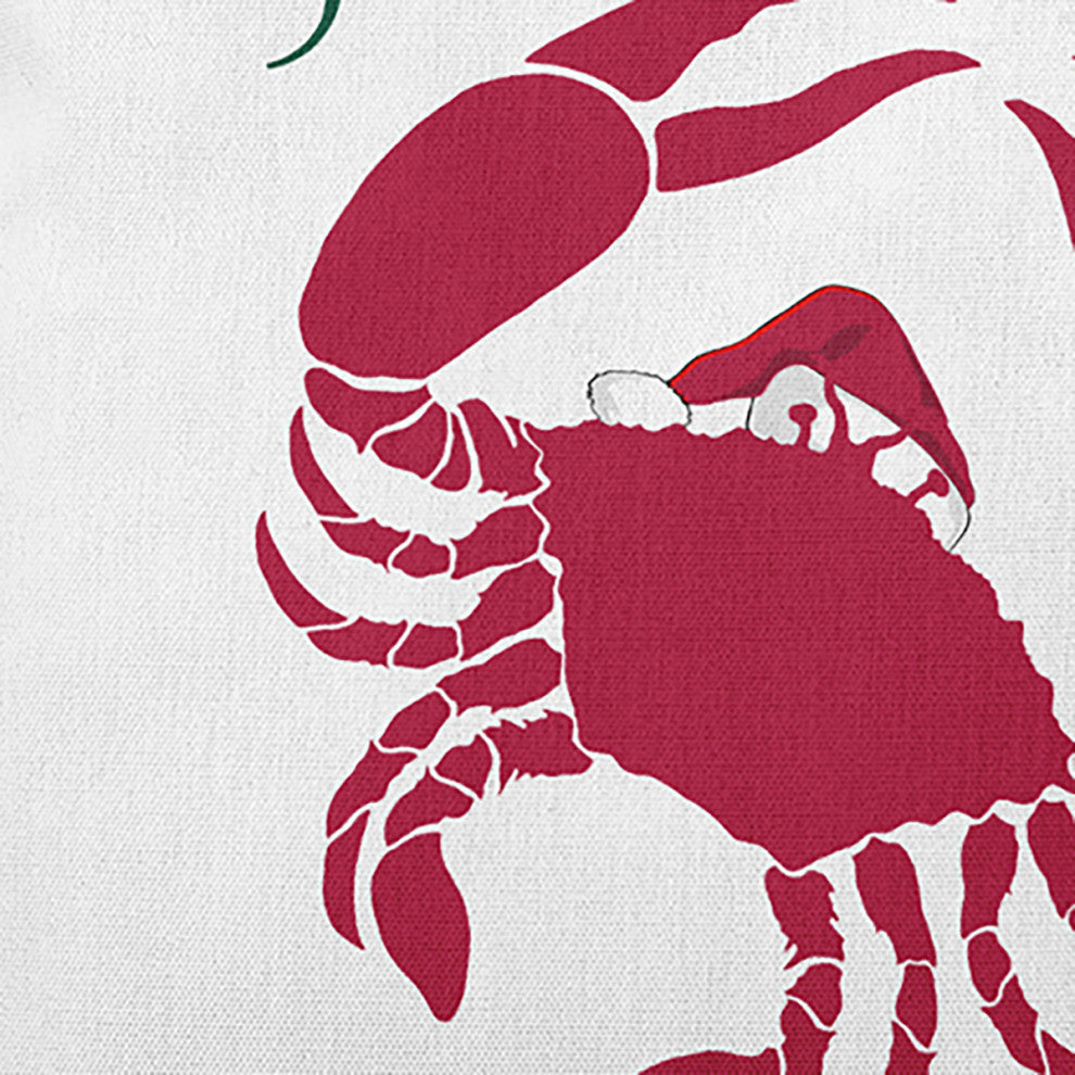 Santa Claws Crab Accent Pillow, Christmas Pink, 16"x16"
