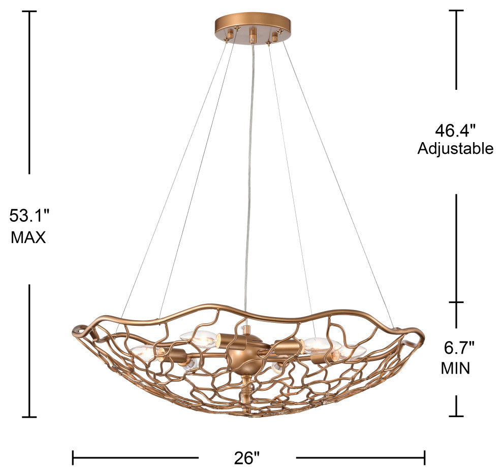 Sophia 6-Light Chandelier Shiny Bronze