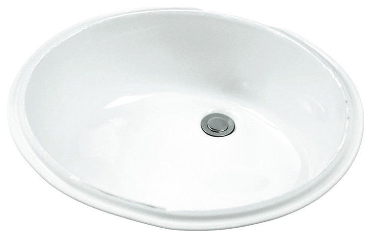 Gerber 12-780 Luxoval Undermount Bathroom Sink, 19-1/8" x 15", White