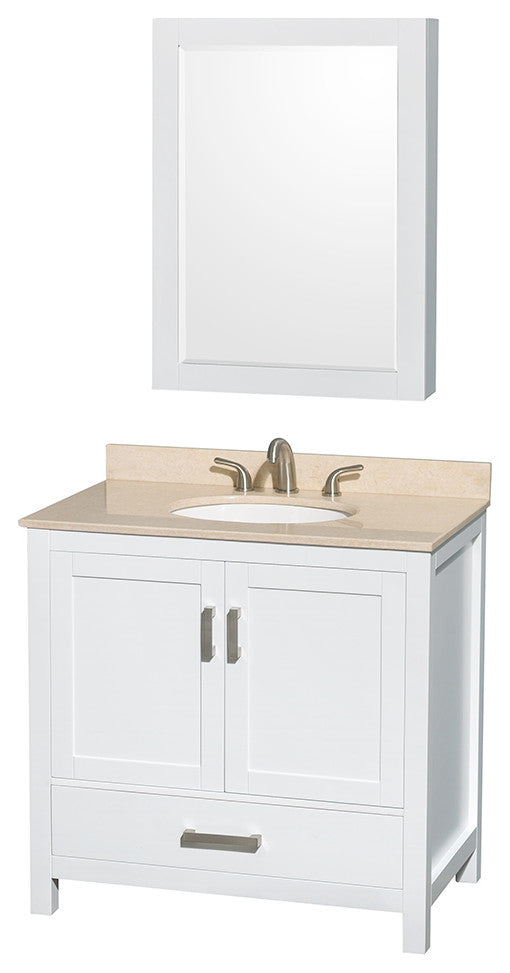 Wyndham WCS141436SWHIVUNOMED 36 Inch Single Bath Vanity in White