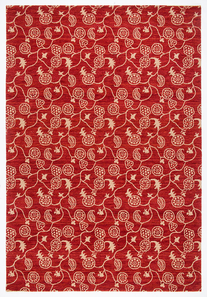 Berries & Vines Tibetan Rug, 3'x3'