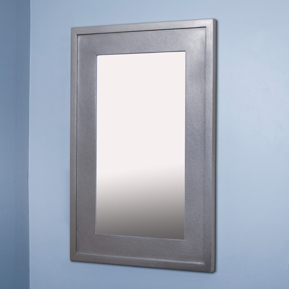 14x24 Fox Hollow Furnishings Mirrored Medicine Cabinet, Silver