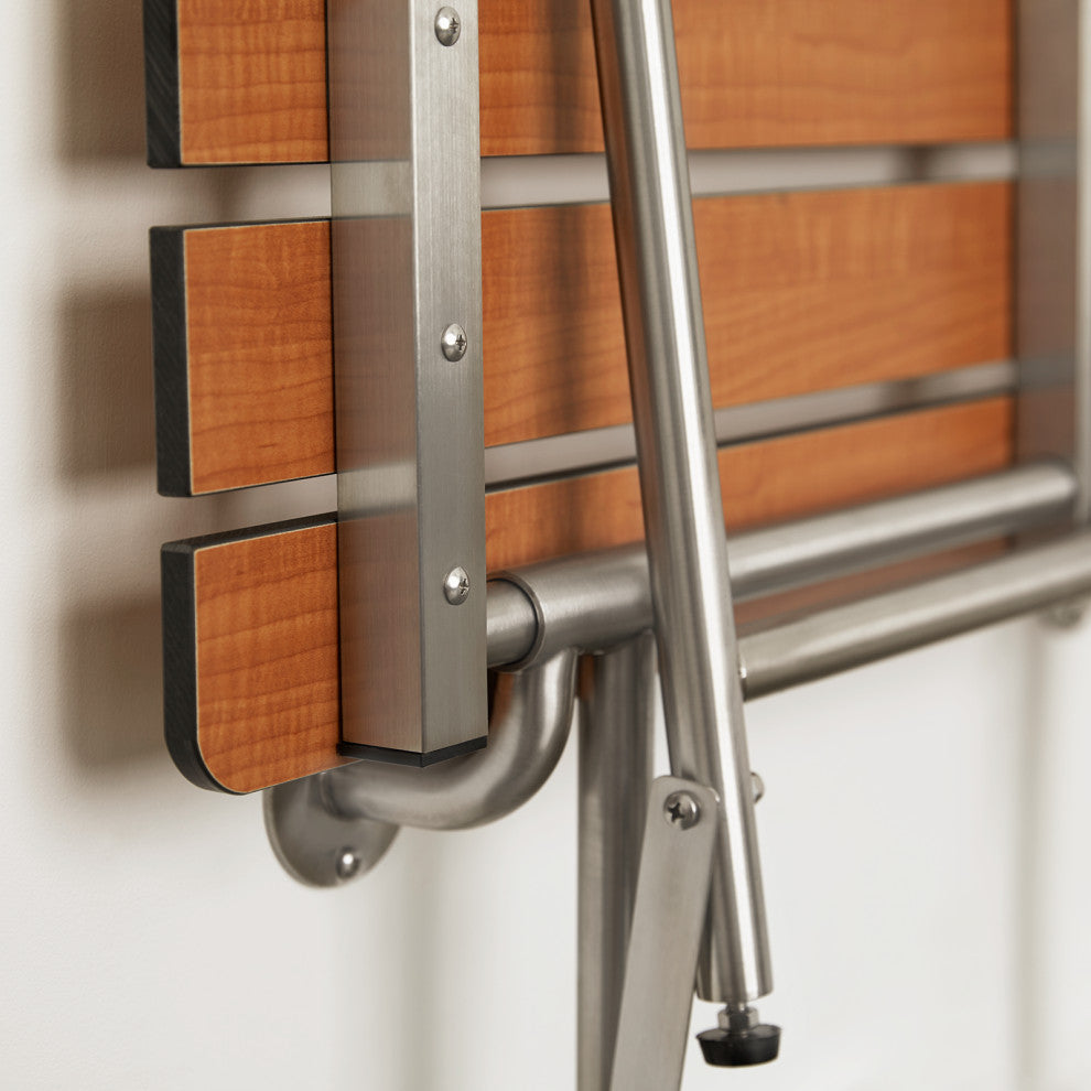Foldable Transfer Bench ADA Bariatric Wall Mount Folding Transfer Bench Shower Seat, Left-Hand