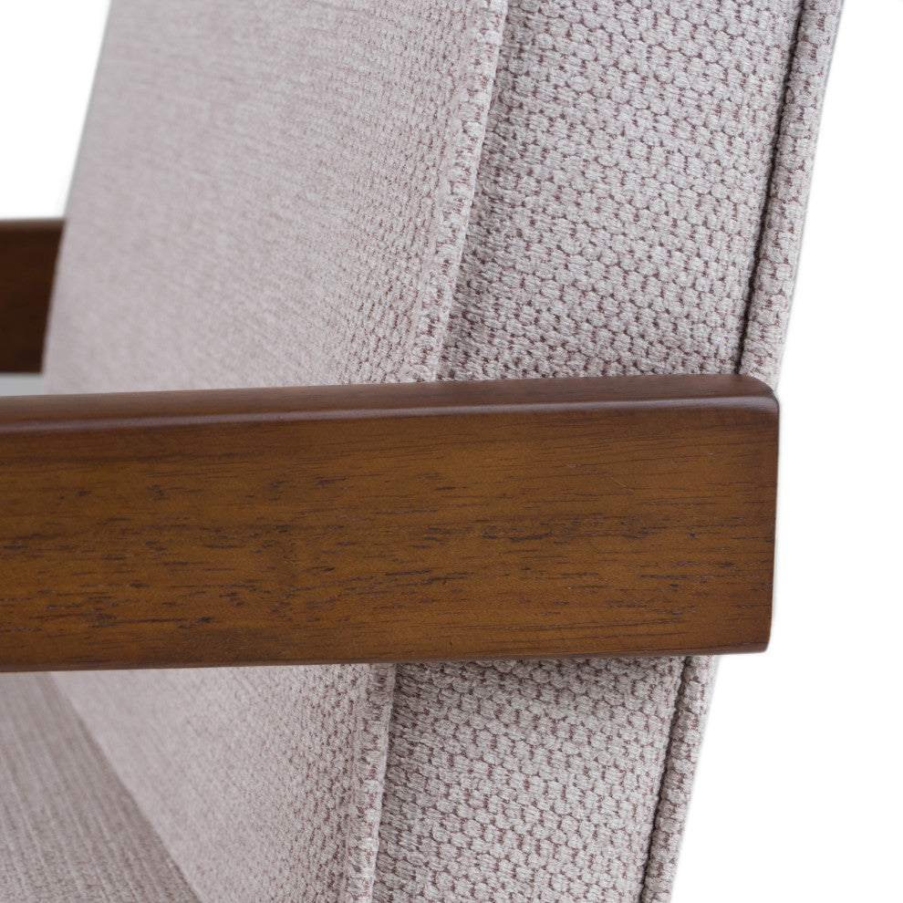 Modrest Joseline Modern Beige Fabric + Walnut Dining Chair, Set of 2