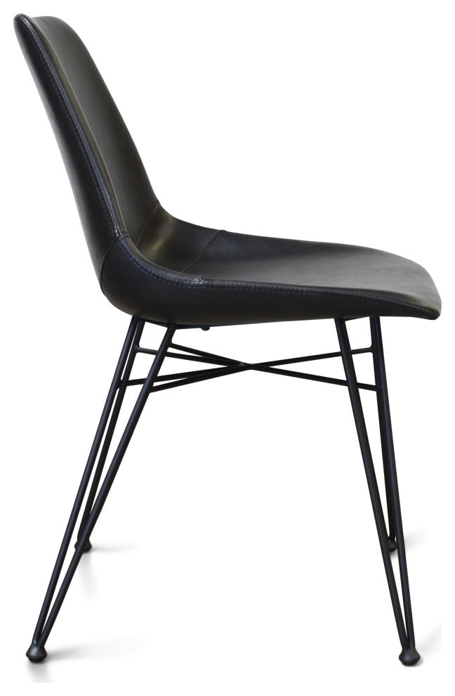 Oda Dining Chair, Charcoal Black, Set of 2