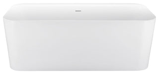 59" Acrylic Roll-Top Flatbottom Non-Whirlpool Bathtub, White