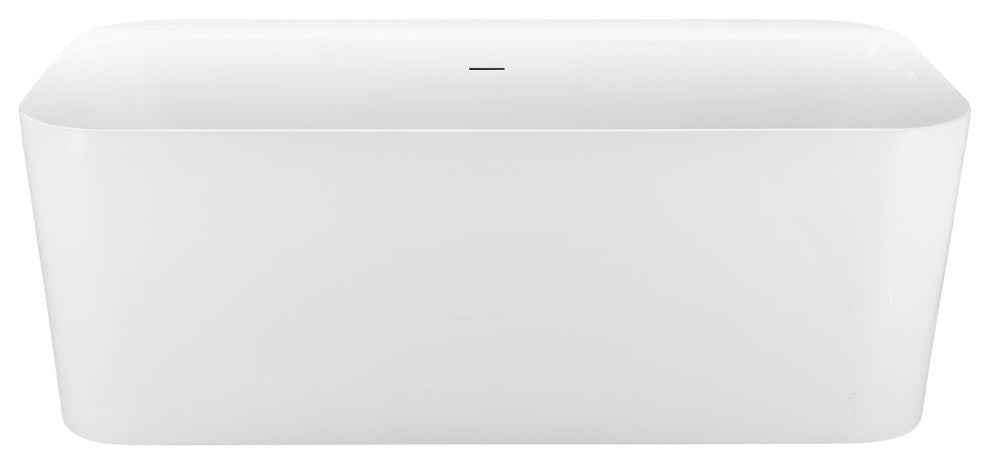 59" Acrylic Roll-Top Flatbottom Non-Whirlpool Bathtub, White