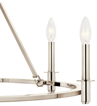 Carrick Chandelier, Black, Polished Nickel, 6 Light
