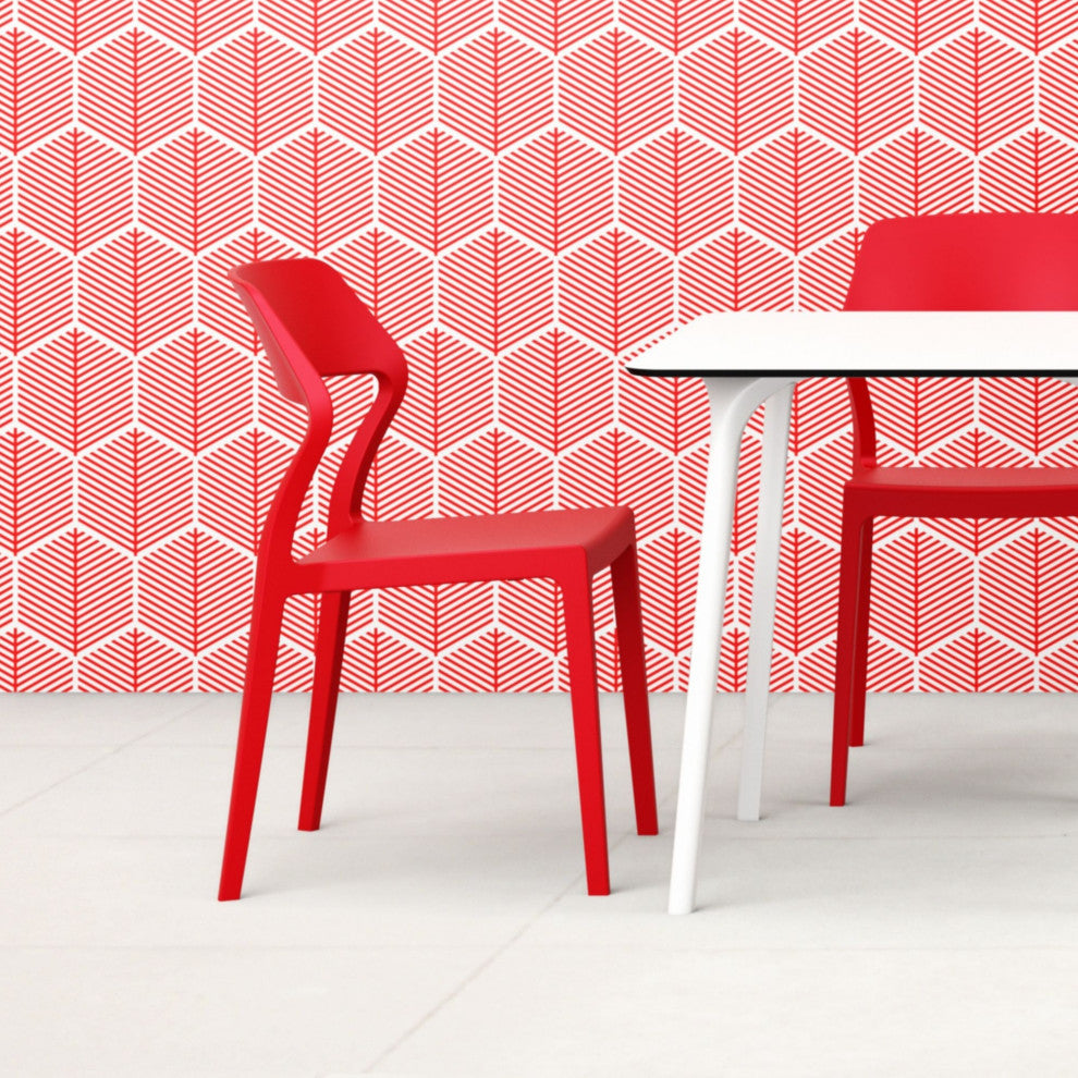 Snow Dining Chair, Red, Set of 2