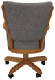 Classic Caster Swivel Dining Chair on Wheels, Solid Wood, Mojave Grey - Honey
