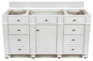 Bristol 60" Single Vanity Bright White, Arctic Fall Solid Surface