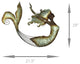 Distressed Metal Art Swimming Mermaid Wall Sculpture