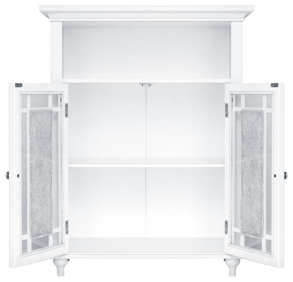 Wooden Bathroom Floor Storage Cabinet, White