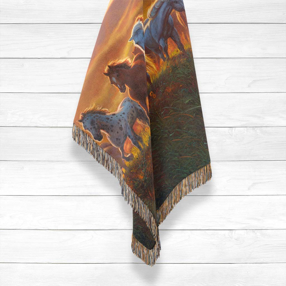 Laural Home Prairie Thunder 60" X 80" Woven Throw Blanket