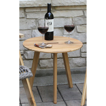Round Teak Accent Table