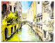 "Canal in Venice" Glossy Metal Wall Art, 3 Panels, 36"x28"