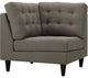 Modern Granite Empress Upholstered Fabric Corner Sofa