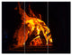 Wood Stove with Fire and Blaze, Abstract Wall Art Canvas, 36x28, 3 Panels