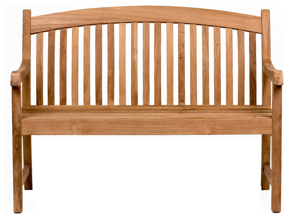 Amazonia Newcastle 1-Piece Outdoor 2-Seat Bench | Certified Teak
