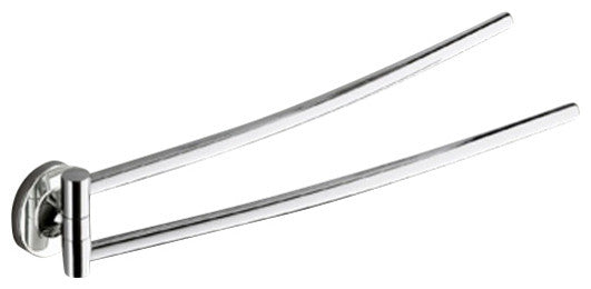 14" Polished Chrome Double Swivel Towel Bar