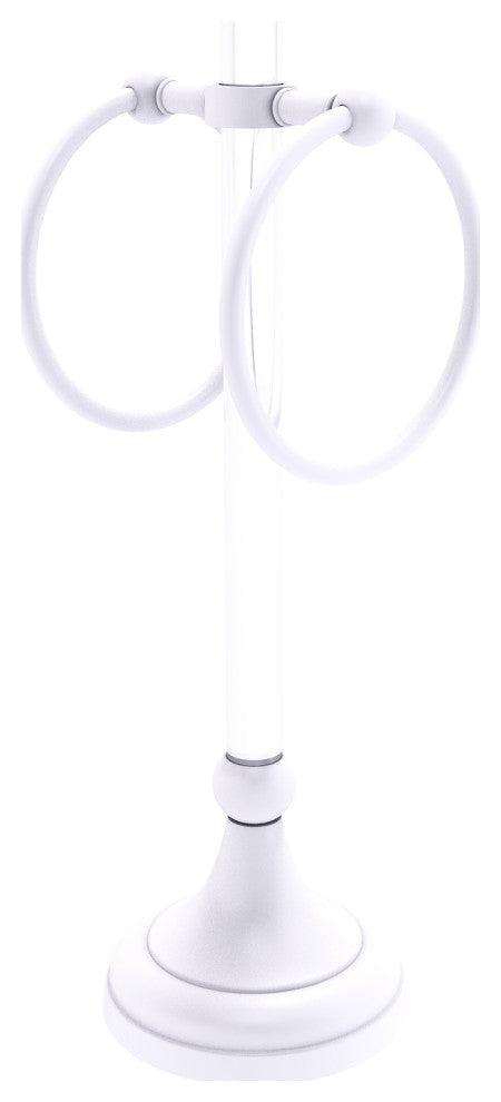 Pacific Grove 2 Ring Vanity Towel Ring, Matte White