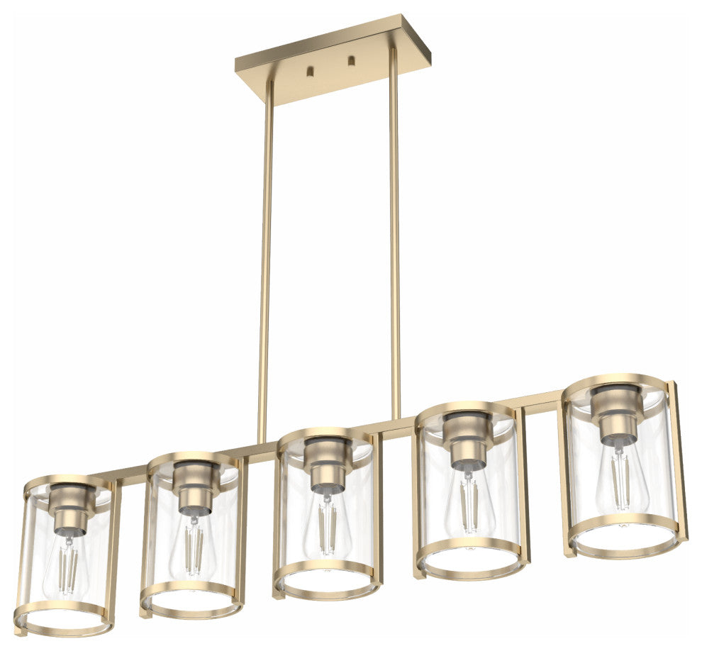 Astwood Alturas Gold With Clear Glass 5 Light Chandelier Ceiling