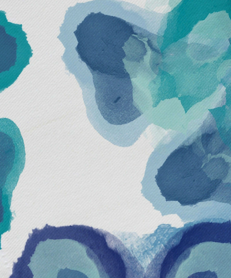 19x19", Ani Floral Print Napkin, Blue, Set of 4