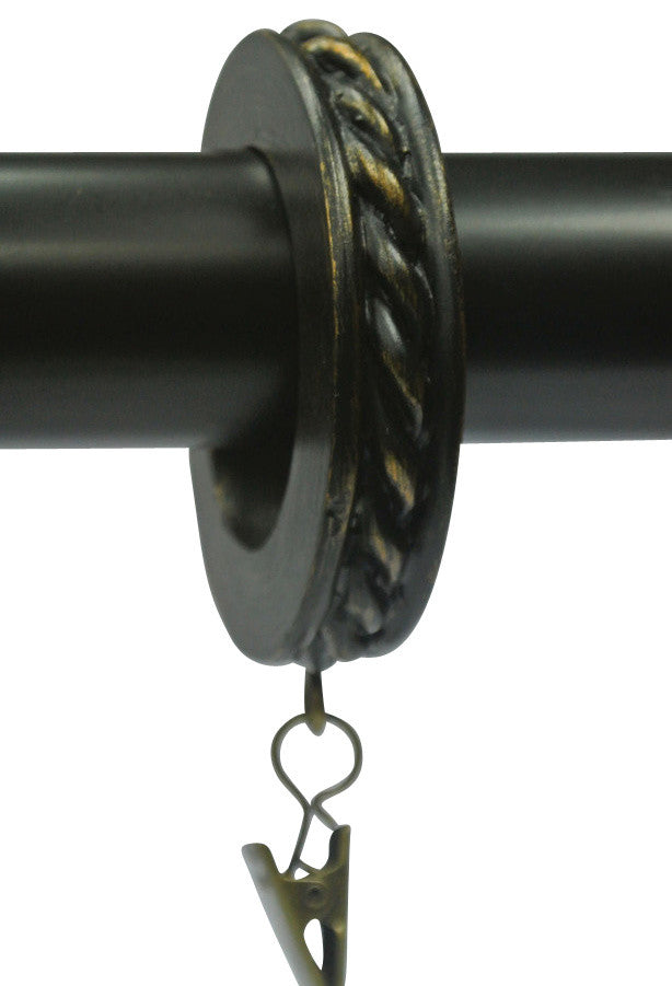 1 3/4" Rope Designer Curtain Rings, Burnt Gold, Set of 14
