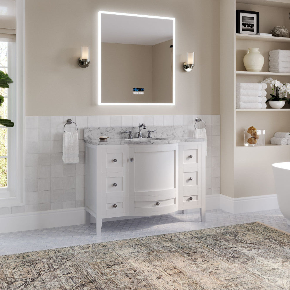 Blanc Bathroom Vanity, White, 48", Single Sink, Freestanding