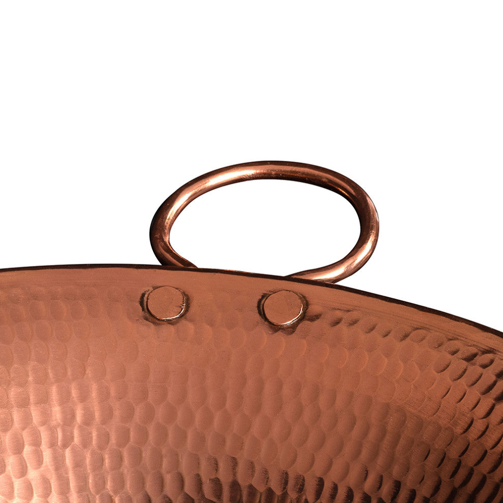16" Round Miners Pan Vessel Hammered Copper Sink