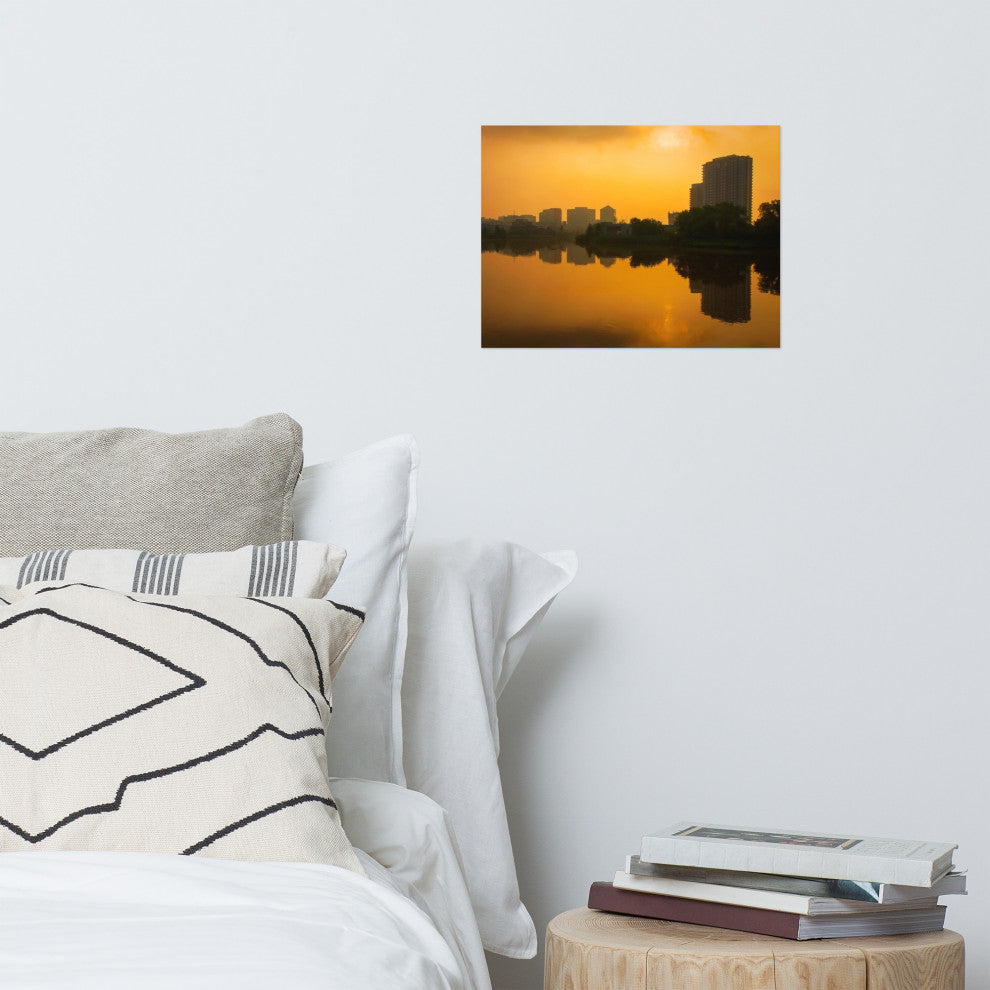 Wilmington at Sunrise Urban Landscape Photo Unframed Wall Art Print, 12" X 16"