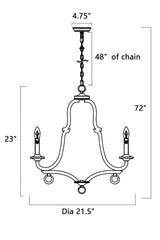 5-Light Distressed Antique White Farmhouse Chandelier Glam