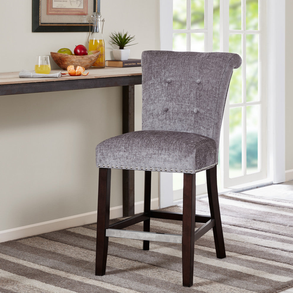 Madison Park Colfax Counter Stool Bar Height Stools, Gray
