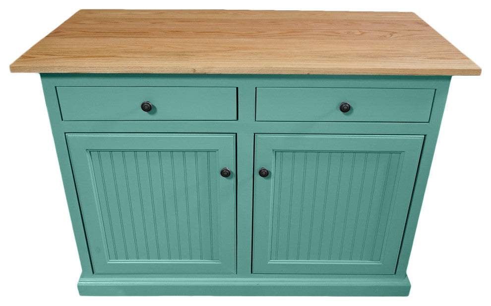 Eagle Furniture Coastal 51" Kitchen Island with Flip Top, Aqua Fiesta