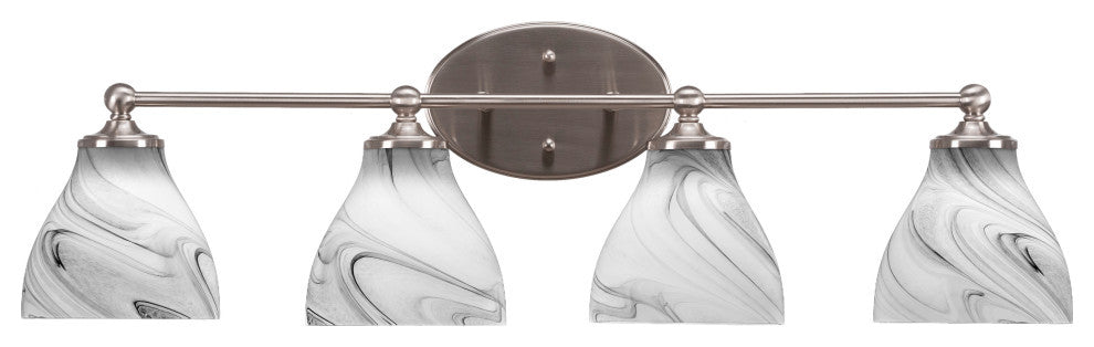 Capri 4-Light Bath Bar, Brushed Nickel/Onyx Swirl